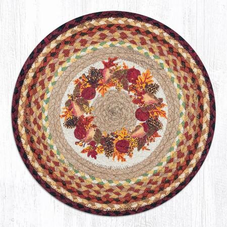 CAPITOL IMPORTING CO 15.5 x 15.5 in. Jute Round Autumn Wreath Chair Pad 49-CH431AW
